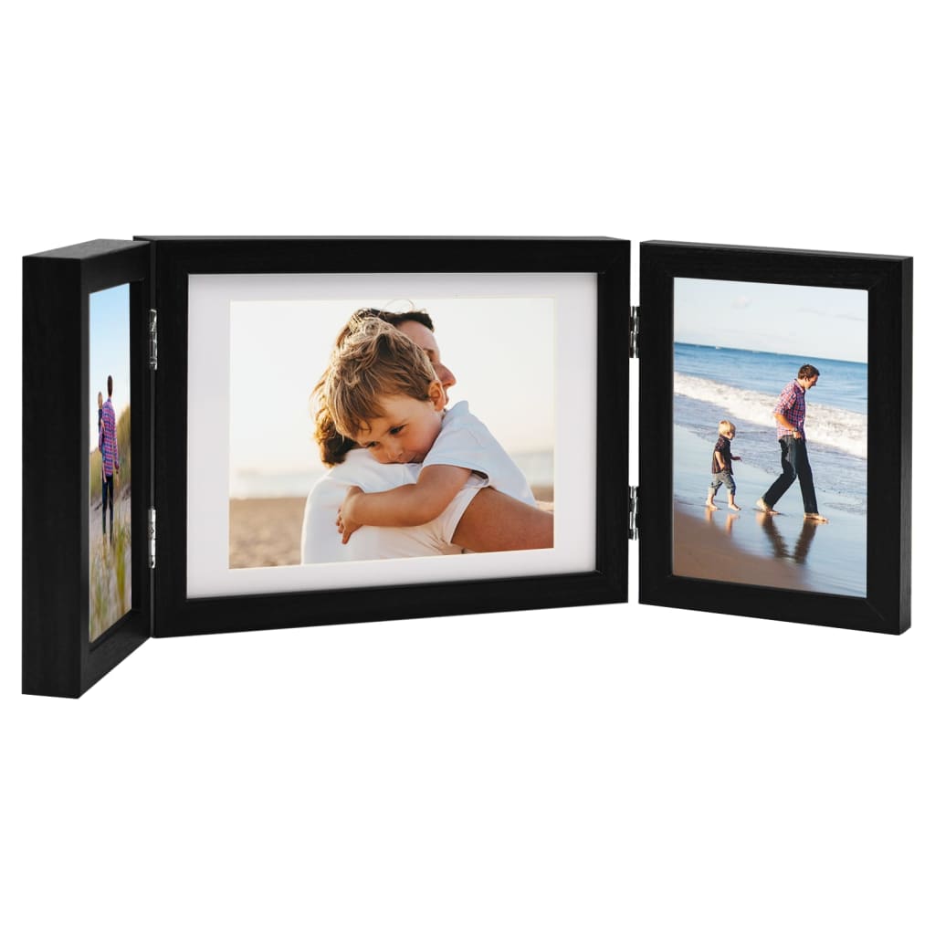 Vidaxl Frame del tríptico 22x15 cm+2x (10x15 cm) Negro