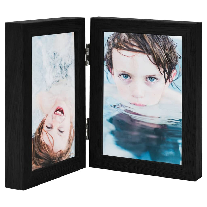 Vidaxl Photo Frame Diptych 2x (10x15 cm) Negro