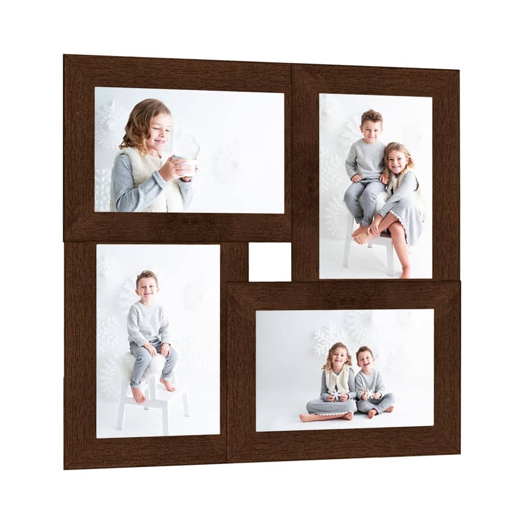 Marco de fotos Vidaxl para 4x (13x18 cm) Photo Mdf Dark Brown
