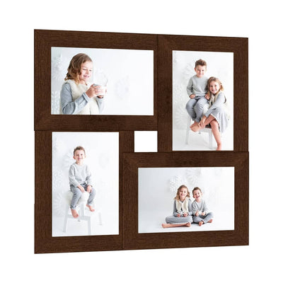 Marco de fotos Vidaxl para 4x (13x18 cm) Photo Mdf Dark Brown