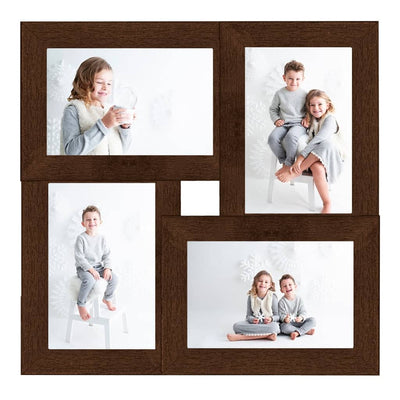 Marco de fotos Vidaxl para 4x (13x18 cm) Photo Mdf Dark Brown