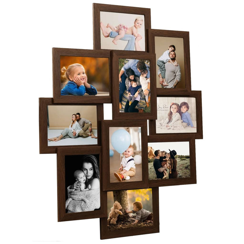 VIDAXL Frame di foto per 10x (13x18 cm) foto mdf marrone scuro