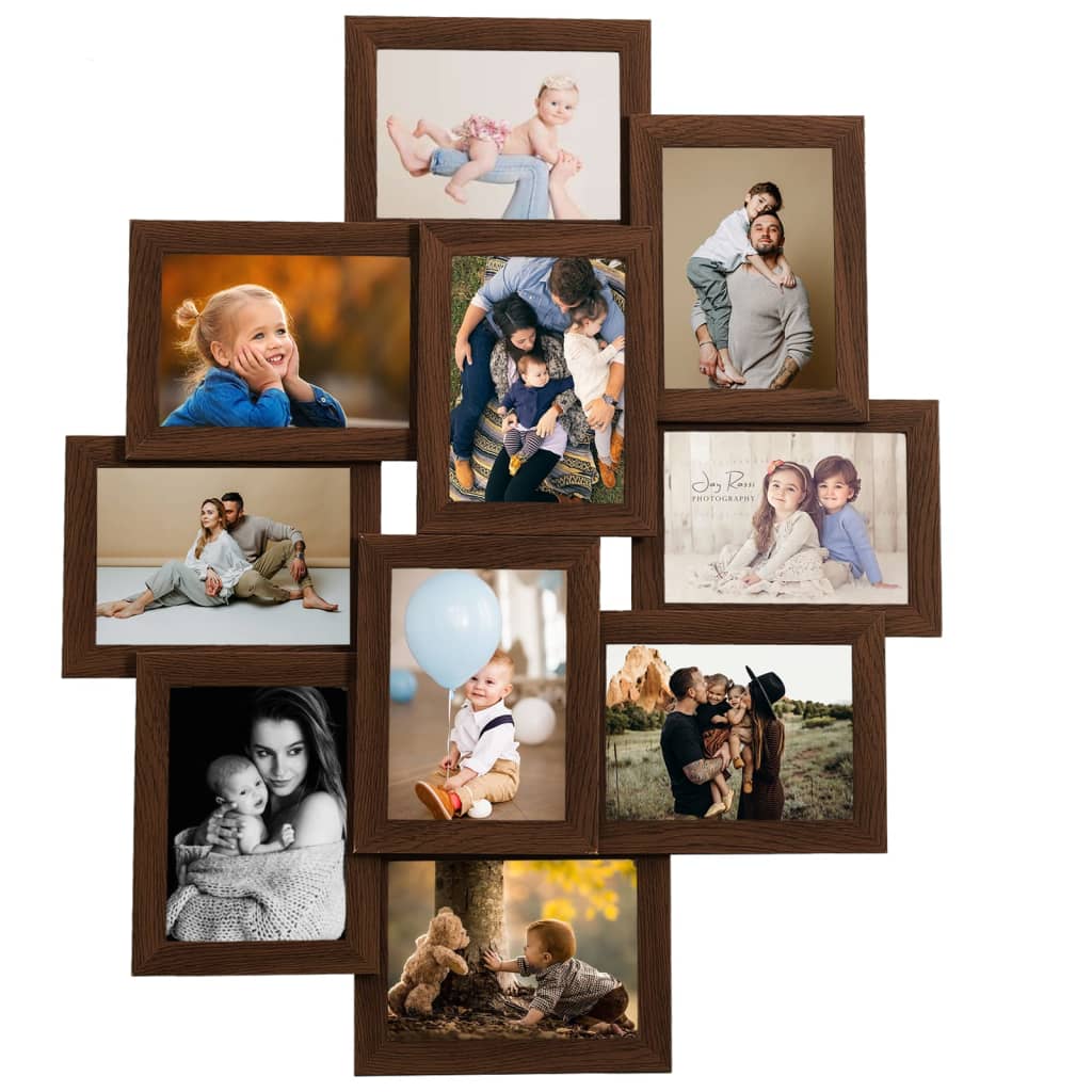VIDAXL Frame di foto per 10x (13x18 cm) foto mdf marrone scuro