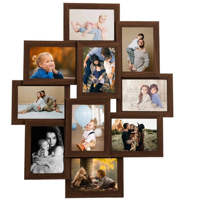 Marco de fotos Vidaxl para 10x (13x18 cm) Foto MDF Dark Brown