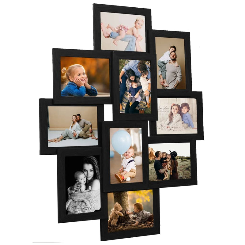 Vidaxl Frame para 10x (10x15 cm) Foto MDF Negro