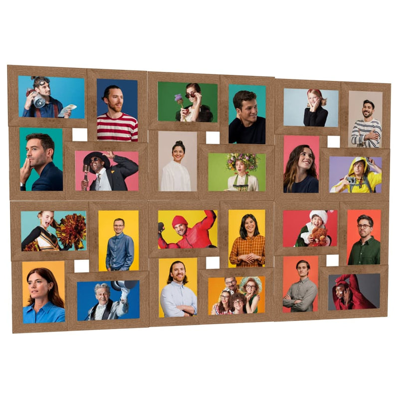 VIDAXL Frame di foto per 24x (10x15 cm) foto marrone chiaro MDF