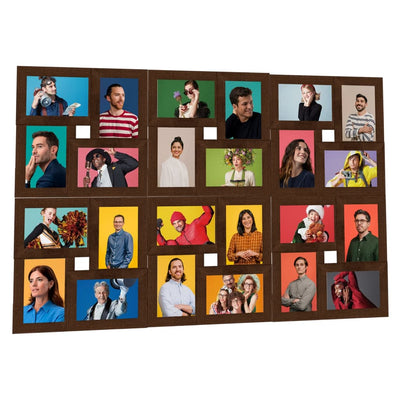 Marco fotográfico de Vidaxl para la foto 24x (10x15 cm) Mdf Dark Brown