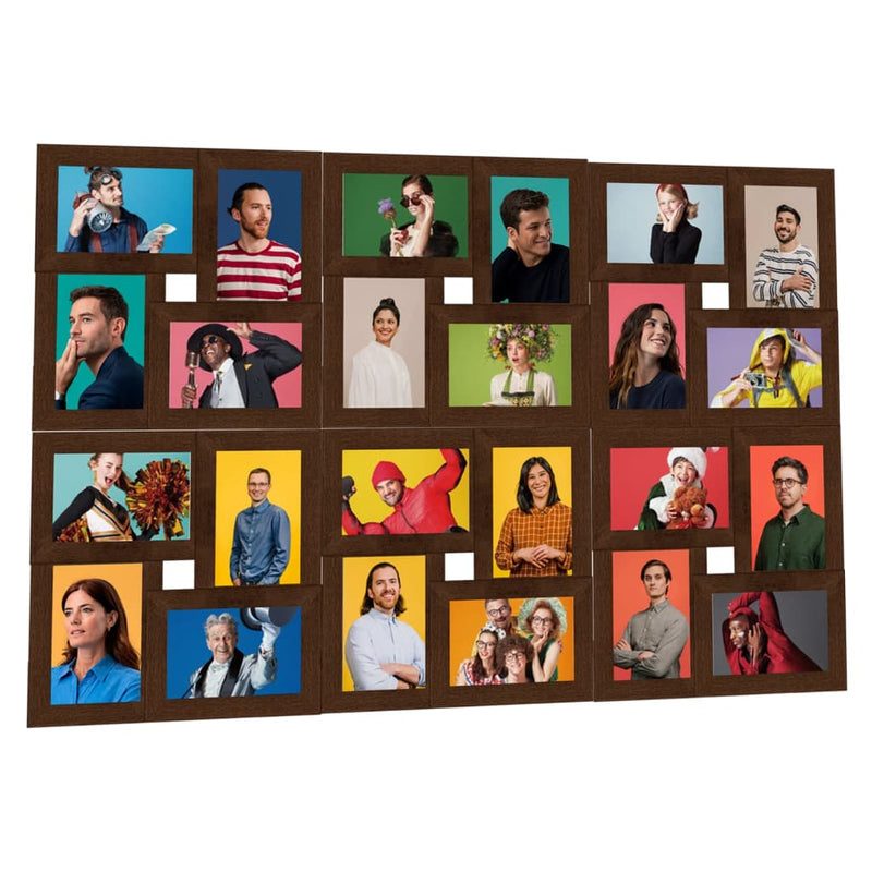 VIDAXL Frame di foto per 24x (13x18 cm) foto mdf marrone scuro