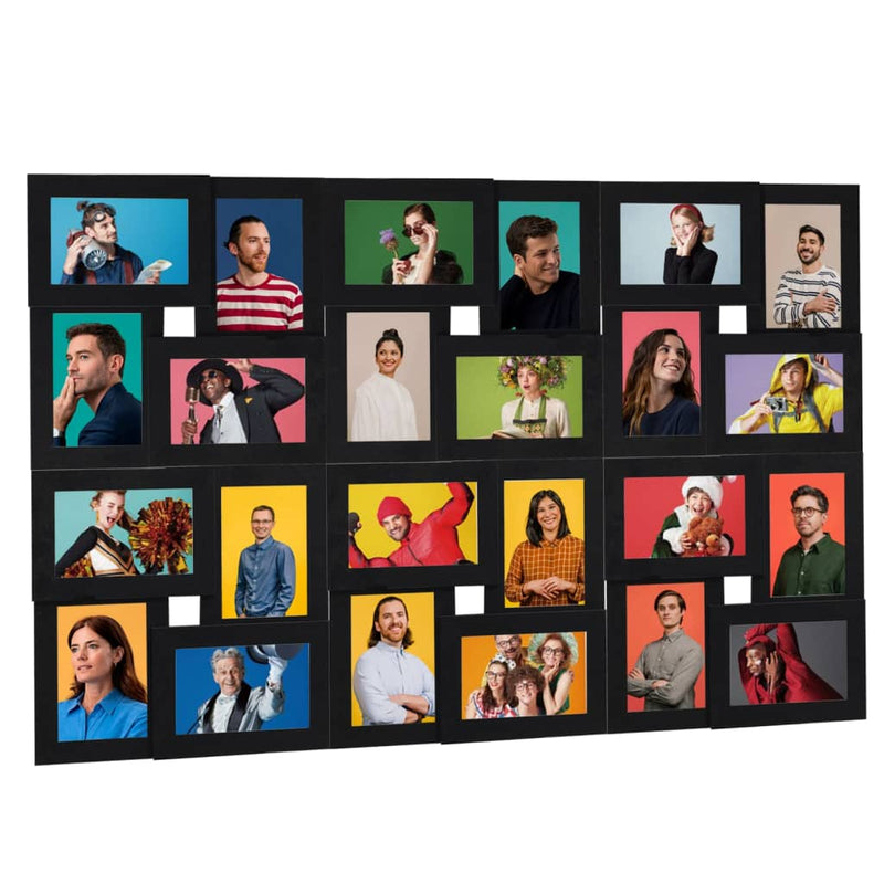 VIDAXL FOTO FOPLA PER POTO MDF NERO 24X (13X18 CM)