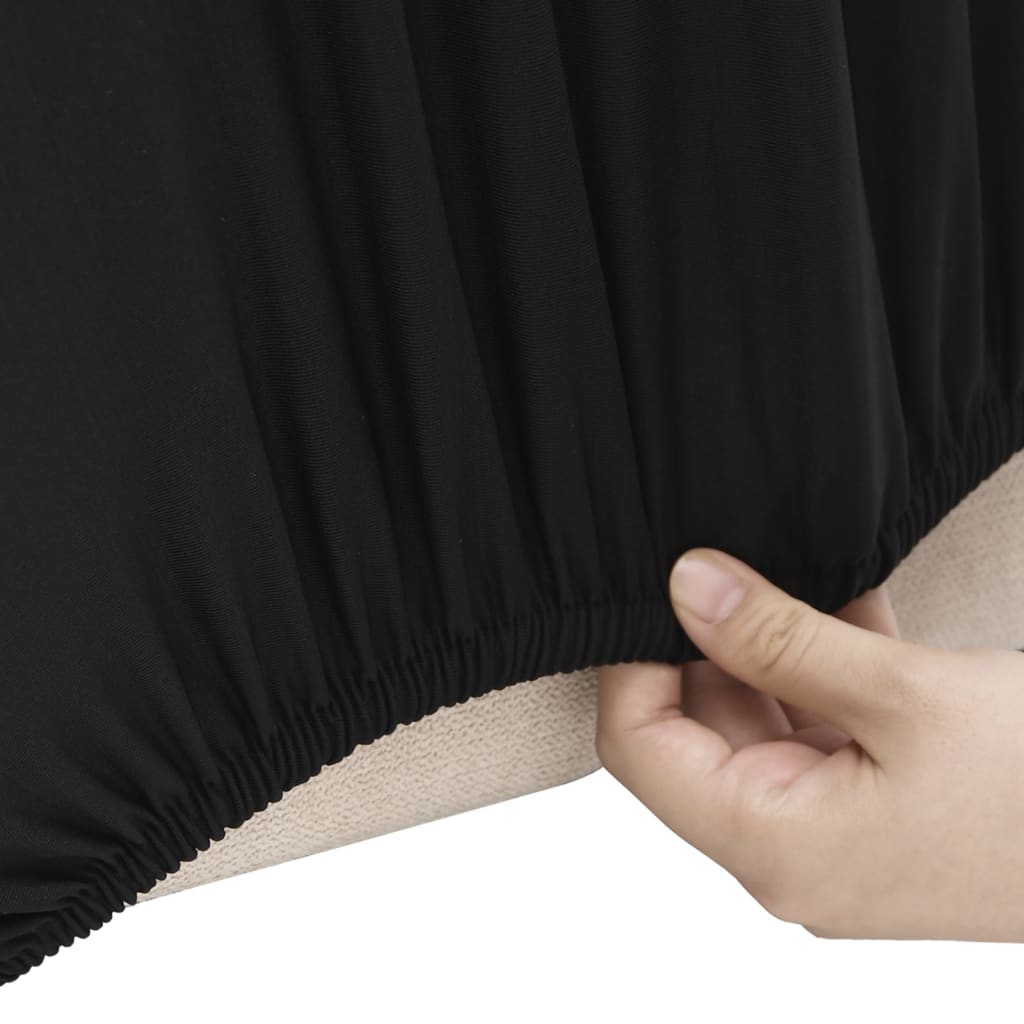 Vidaxl Three -SeaterBankhoes Stretch Polyester Jersey Black
