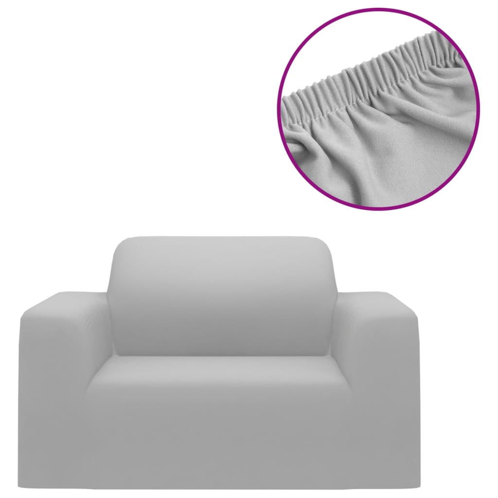 Vidaxl Stretch Muebling Cover for Bank Grey Polyester Jersey