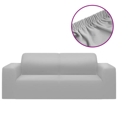Vidaxl Tweezitsbankhoes Stretch Polyester Jersey Grey