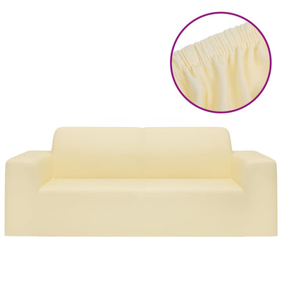 Vidaxl Tweezitsbankhoes Stretch Polyester Jersey Cream