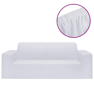 Vidaxl Tweezitsbankhoes Stretch Polyester Jersey White
