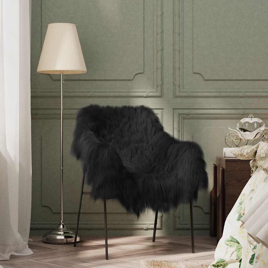 Vidaxl Cubierta de silla iCelander Leather 70x110 cm Negro