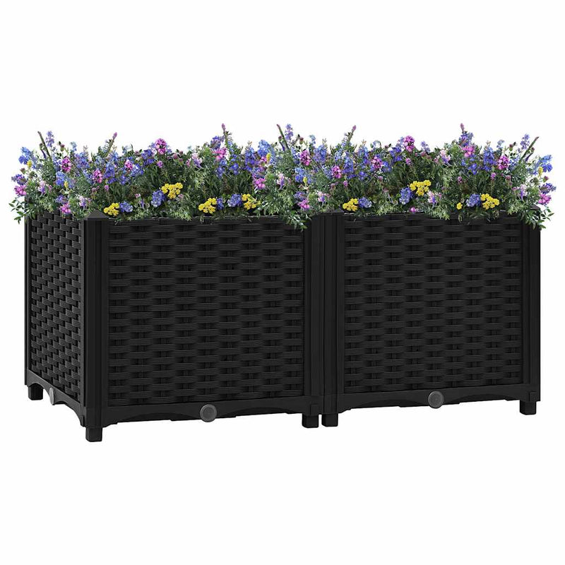 Inserzione di fioriere Vidaxl 80x40x38 cm polipropilene