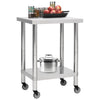 Mesa de trabajo de cocina Vidaxl con ruedas 60x45x85 cm de acero inoxidable