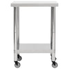 Mesa de trabajo de cocina Vidaxl con ruedas 60x45x85 cm de acero inoxidable