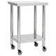 Mesa de trabajo de cocina Vidaxl con ruedas 60x60x85 cm de acero inoxidable