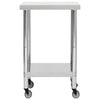 Mesa de trabajo de cocina Vidaxl con ruedas 60x60x85 cm de acero inoxidable