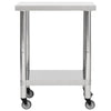 Mesa de trabajo de cocina Vidaxl con ruedas 80x45x85 cm de acero inoxidable