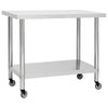 Mesa de trabajo de cocina Vidaxl con ruedas 80x60x85 cm de acero inoxidable