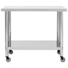 Mesa de trabajo de cocina Vidaxl con ruedas 80x60x85 cm de acero inoxidable