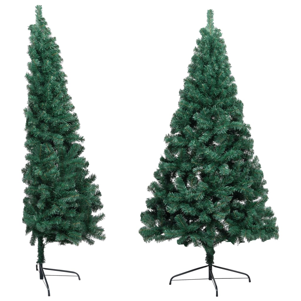 Vidaxl Kunstkerstboom con iluminación y bolas de Navidad de medio de 120 cm de verde