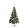 Vidaxl Kunstkerstboom con illuminazione e palle di Natale a metà di 150 cm verdi