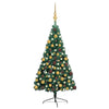 VidaXL Kunstkerstboom met verlichting en kerstballen half 180 cm groen