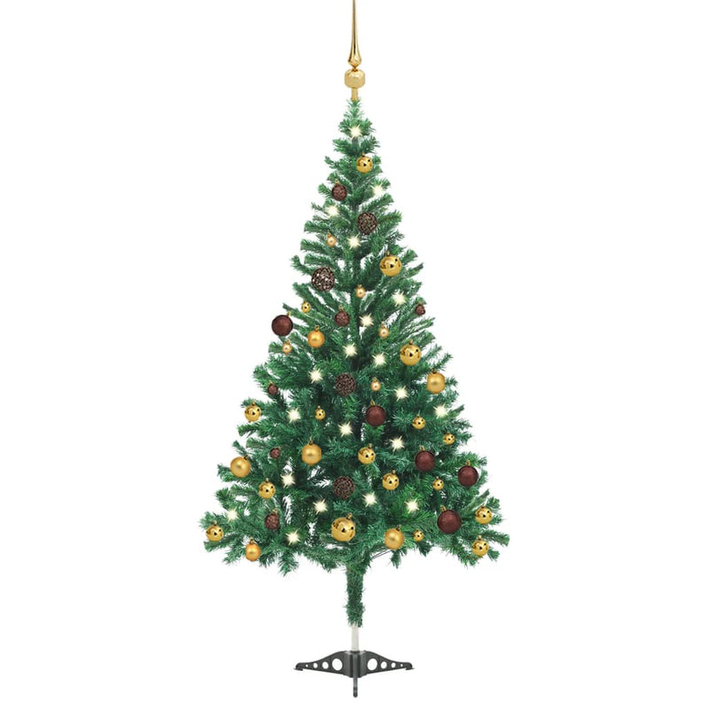 Vidaxl Kunstkerstboom con iluminación y bolas de Navidad 546 ramas 180 cm