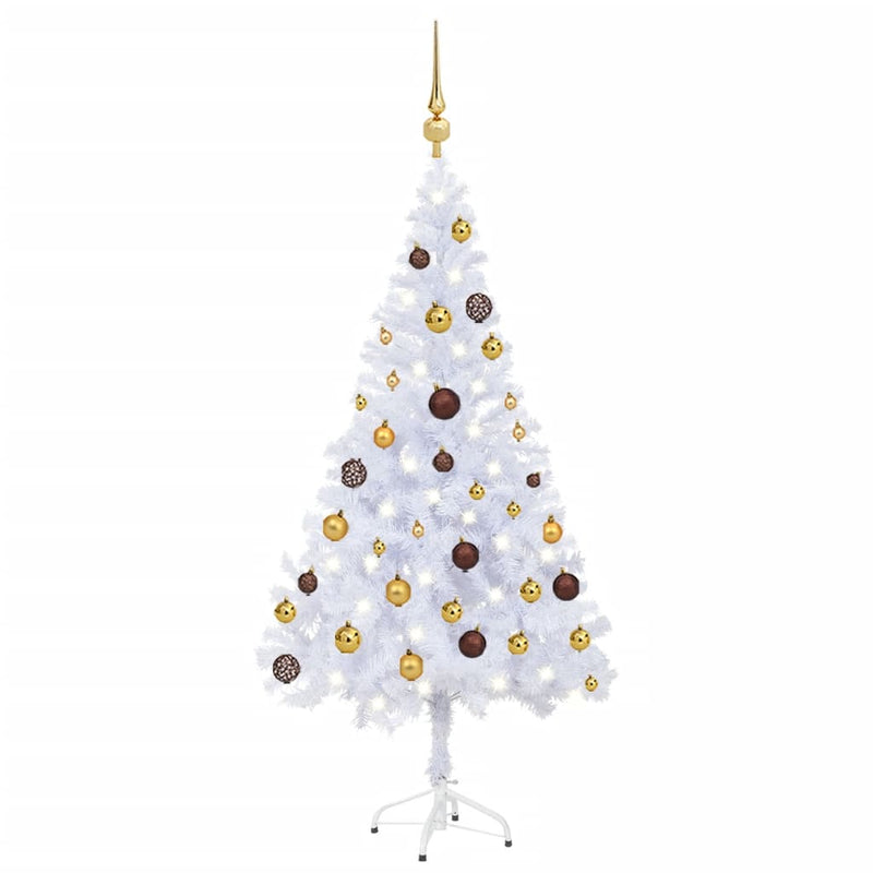 Vidaxl Kunstkerstboom con iluminación y bolas de Navidad 230 ramas 120 cm