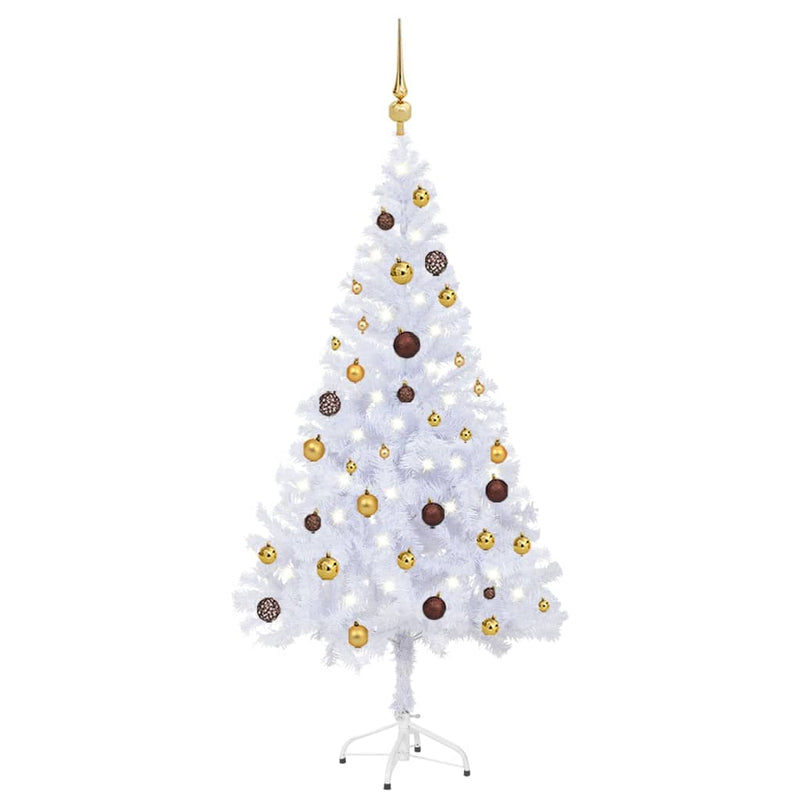 Vidaxl Kunstkerstboom con illuminazione e palle di Natale 380 rami 150 cm