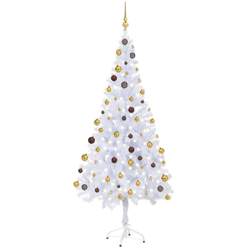 Vidaxl Kunstkerstboom con iluminación y bolas de Navidad 620 ramas 180 cm