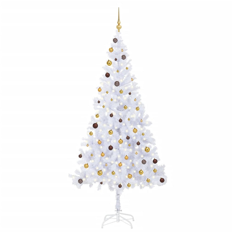 Vidaxl Kunstkerstboom con iluminación y bolas de Navidad 910 ramas 210 cm