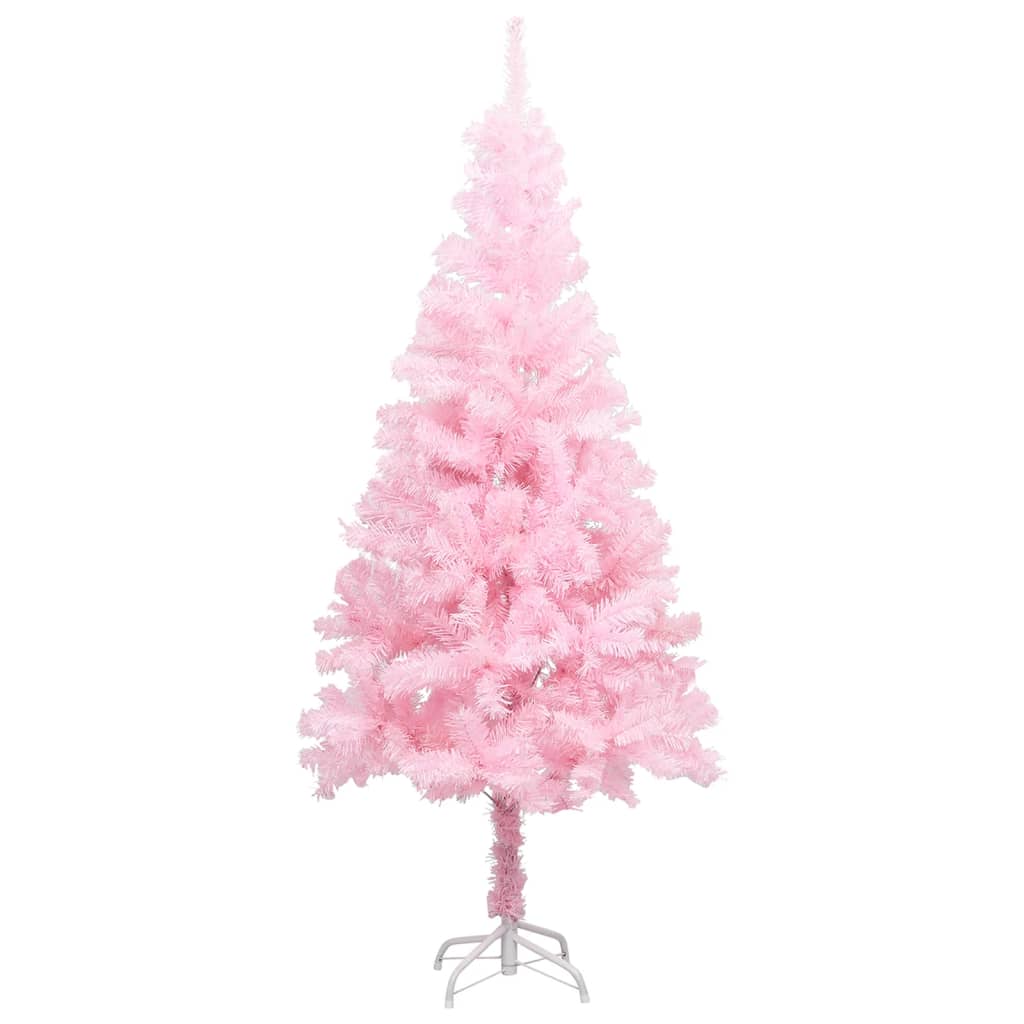 Vidaxl Kunstkerstboom con iluminación y bolas de Navidad de 120 cm PVC Pink