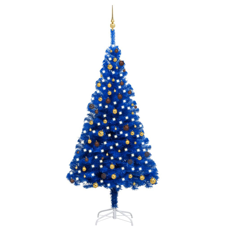 Vidaxl Kunstkerstboom con illuminazione e palle di Natale 240 cm PVC Blue