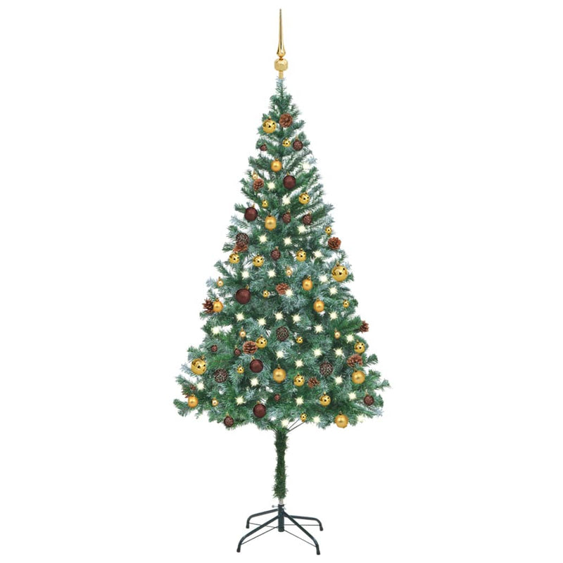 Vidaxl Kunstkerstboom con iluminación de bolas de Navidad Pine Cones 180 cm