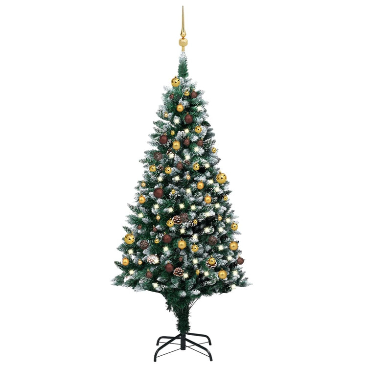 Vidaxl Kunstkerstboom con iluminación de bolas de Navidad Pine Cones 180 cm