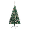 Vidaxl Kunstkerstboom con iluminación y bolas de Navidad de medio de 120 cm de verde