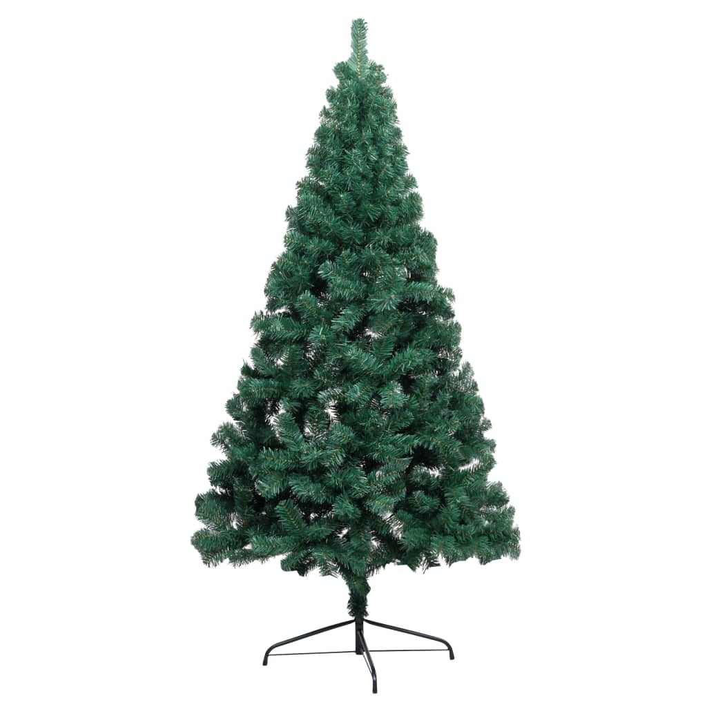 Vidaxl Kunstkerstboom con iluminación y bolas de Navidad de medio de 120 cm de verde