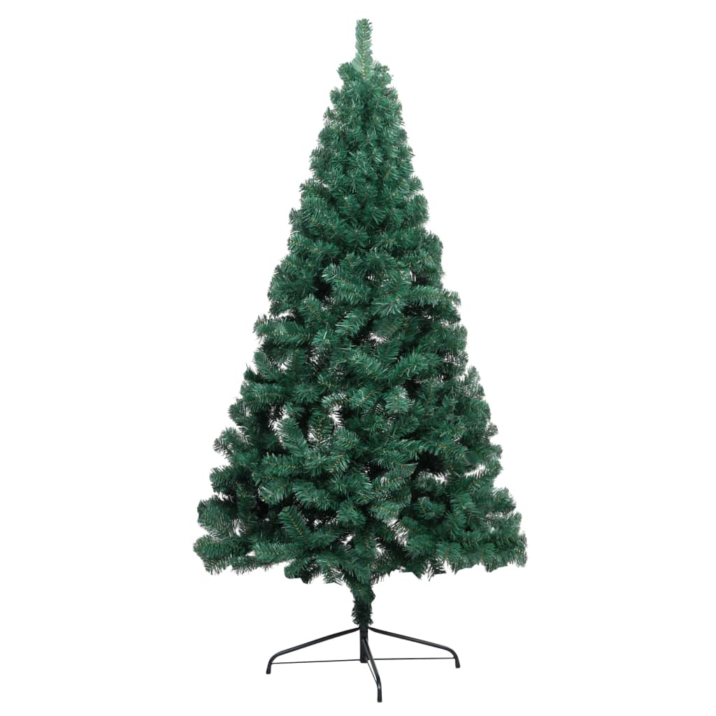 Vidaxl Kunstkerstboom con iluminación y bolas de Navidad a las media de 150 cm de verde