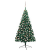 Vidaxl Kunstkerstboom con iluminación y bolas de Navidad de medio 180 cm verde
