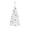 Vidaxl Kunstkerstboom con iluminación y bolas de Navidad de medio 240 cm de blanco