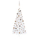 Vidaxl Kunstkerstboom con iluminación y bolas de Navidad de medio 240 cm de blanco