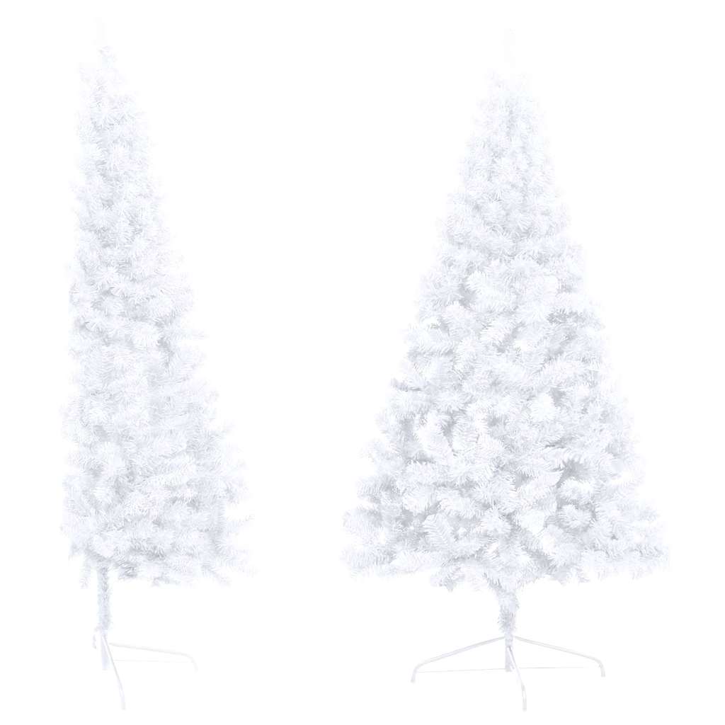 Vidaxl Kunstkerstboom con iluminación y bolas de Navidad de medio 240 cm de blanco