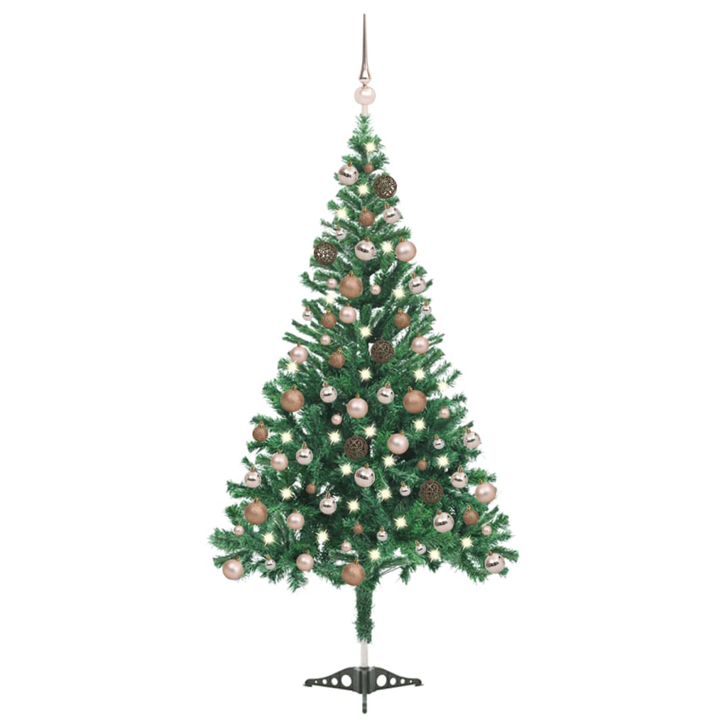 Vidaxl Kunstkerstboom con iluminación y bolas de Navidad 230 ramas 120 cm
