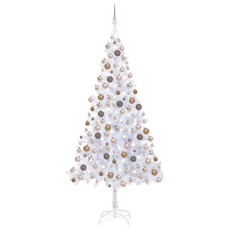Vidaxl Kunstkerstboom con iluminación y bolas de Navidad 910 ramas 210 cm