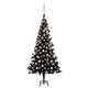 Vidaxl Kunstkerstboom con illuminazione e palline di Natale 150 cm PVC nero