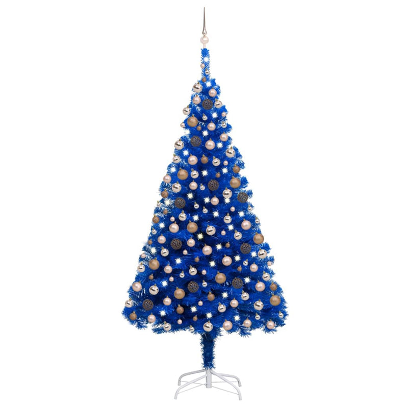 Vidaxl Kunstkerstboom con illuminazione e palle di Natale 210 cm Pvc Blue